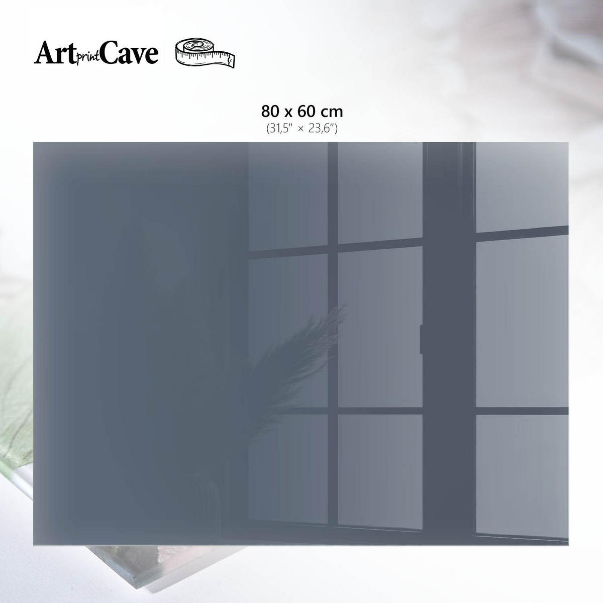 GLASPLATTE 80x60 cm – Kühles Grau - Braun, Glas (0.4/80/60cm) - ArtPrintCave