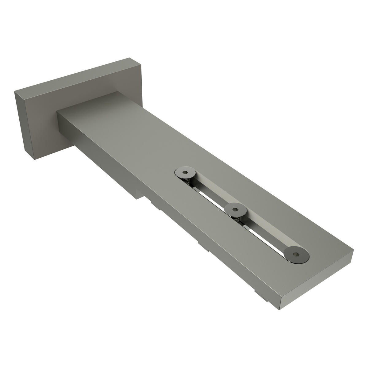 TRÄGER FÜR GARDINENSTANGEN INNENLAUF 20x20 mm, Quadline (Multi) Langloch 1 bis 3-läufig, Satin-Silber - Silberfarben, Metall (15.9/3.2/6.6cm) - INTERDECO