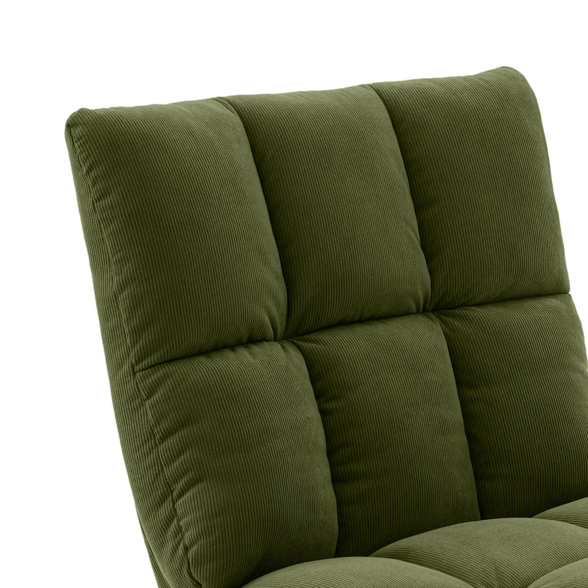 DREHSESSEL Tao aus moderner Cord khakifarbenem - Schwarz/Grün, Textil/Metall (66/92/79cm) - Sicaan