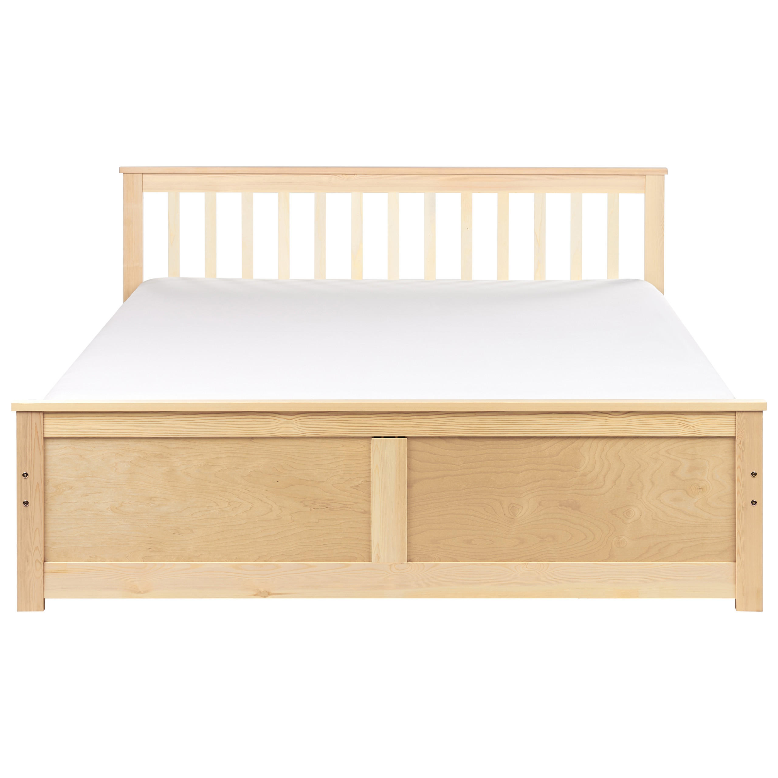 BETT mit Lattenrost 160x200 cm Heller Holzfarbton Olendon - Hellbraun, Holz (160/200cm) - Beliani