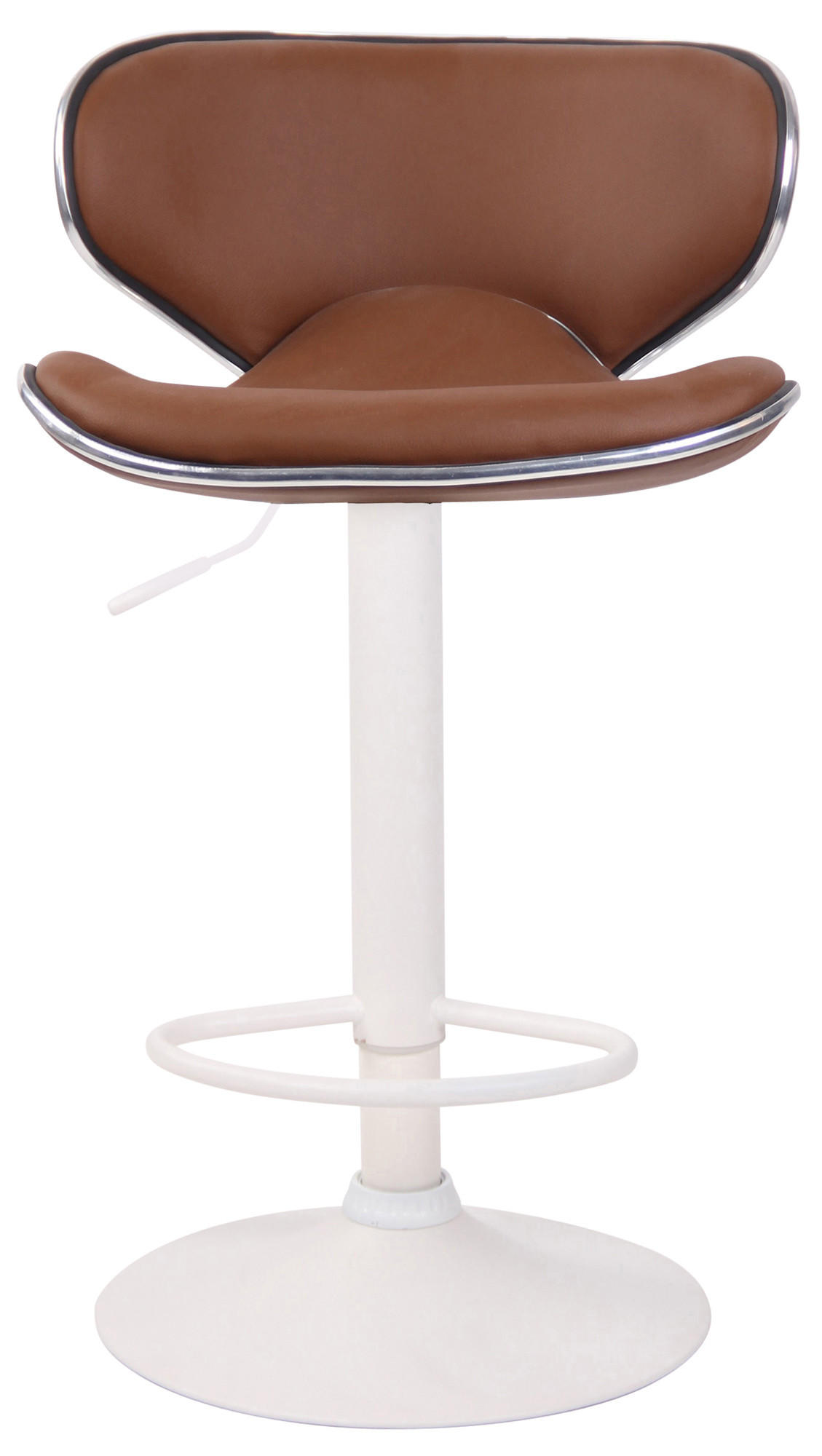 BARHOCKER 2er Set Lederlook hellbraun - Hellbraun/Weiß, Textil/Metall (46/88/49cm) - CLP