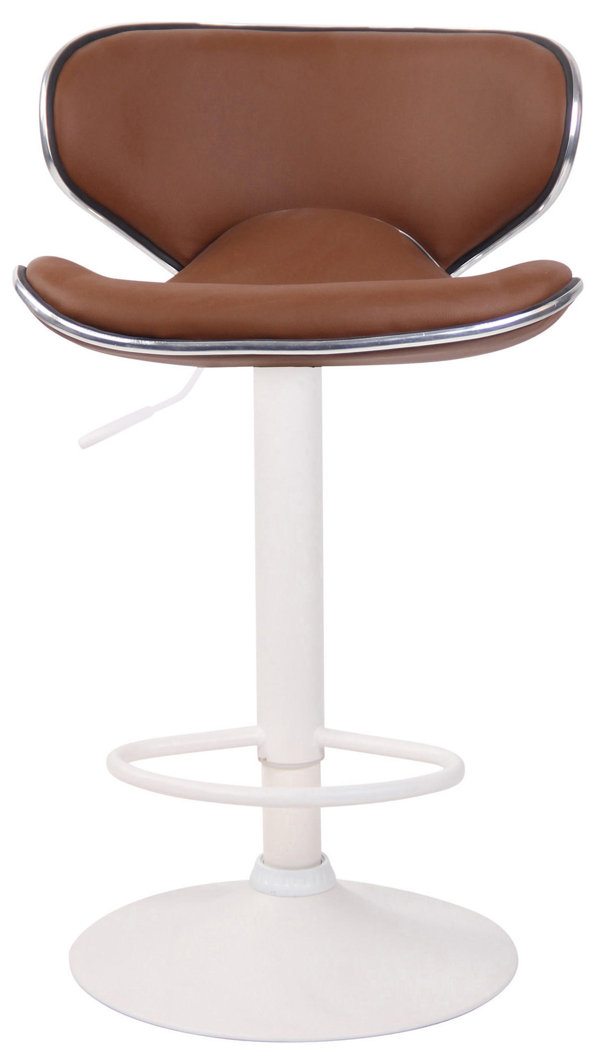 BARHOCKER 2er Set Lederlook hellbraun - Hellbraun/Weiß, Textil/Metall (46/88/49cm) - CLP