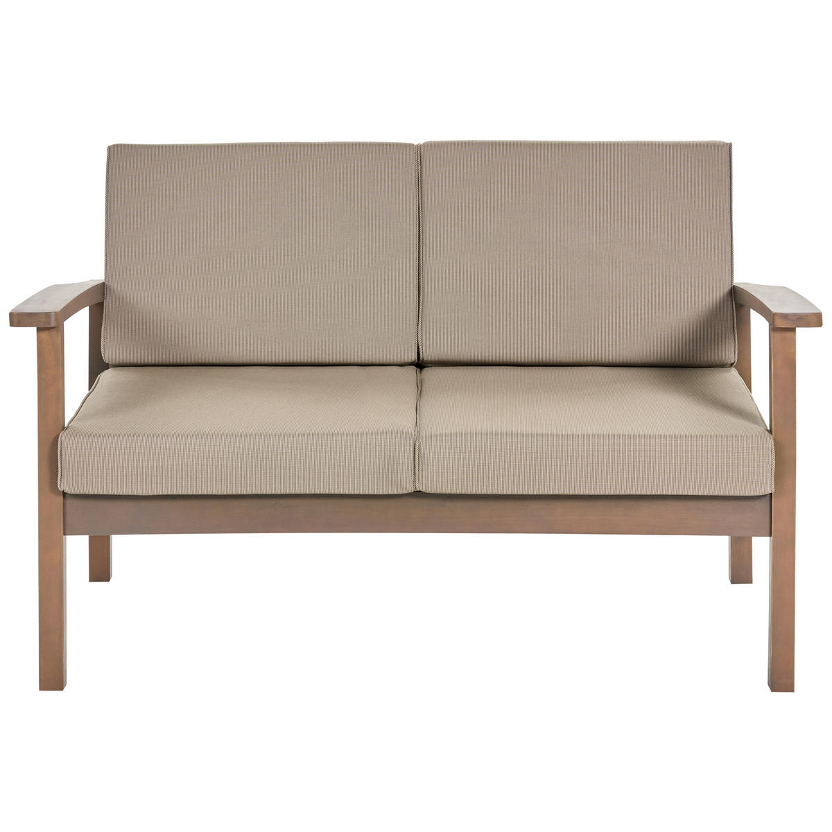 LOUNGE-SET 4-sitzer Akazienholz dunkelbraun Manila - Taupe/Dunkelbraun, Holz - Beliani