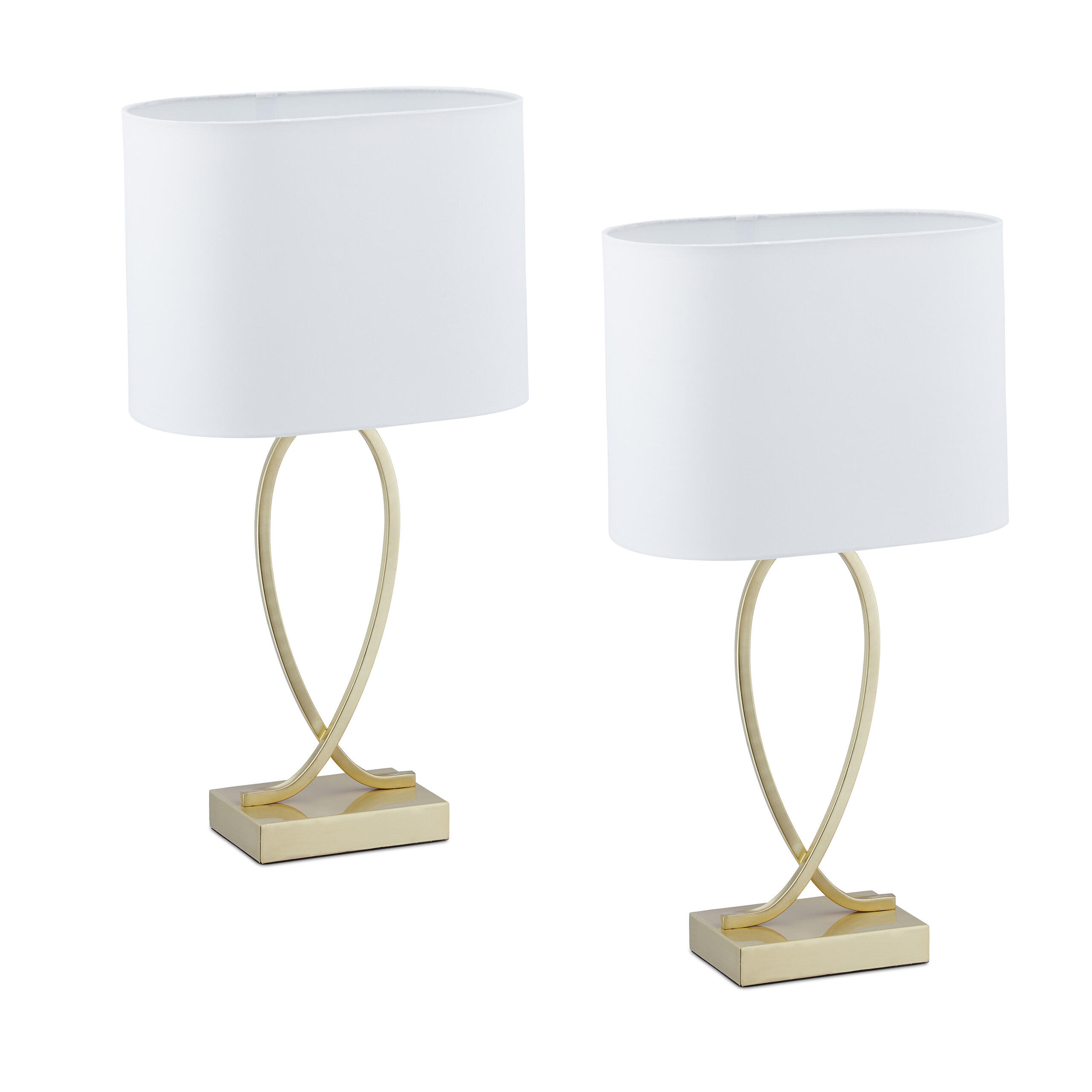 2XTISCHLAMPE - Multicolor, Textil/Metall (18/28/51cm) - Relaxdays