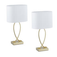 2XTISCHLAMPE - Multicolor, Textil/Metall (18/28/51cm) - Relaxdays