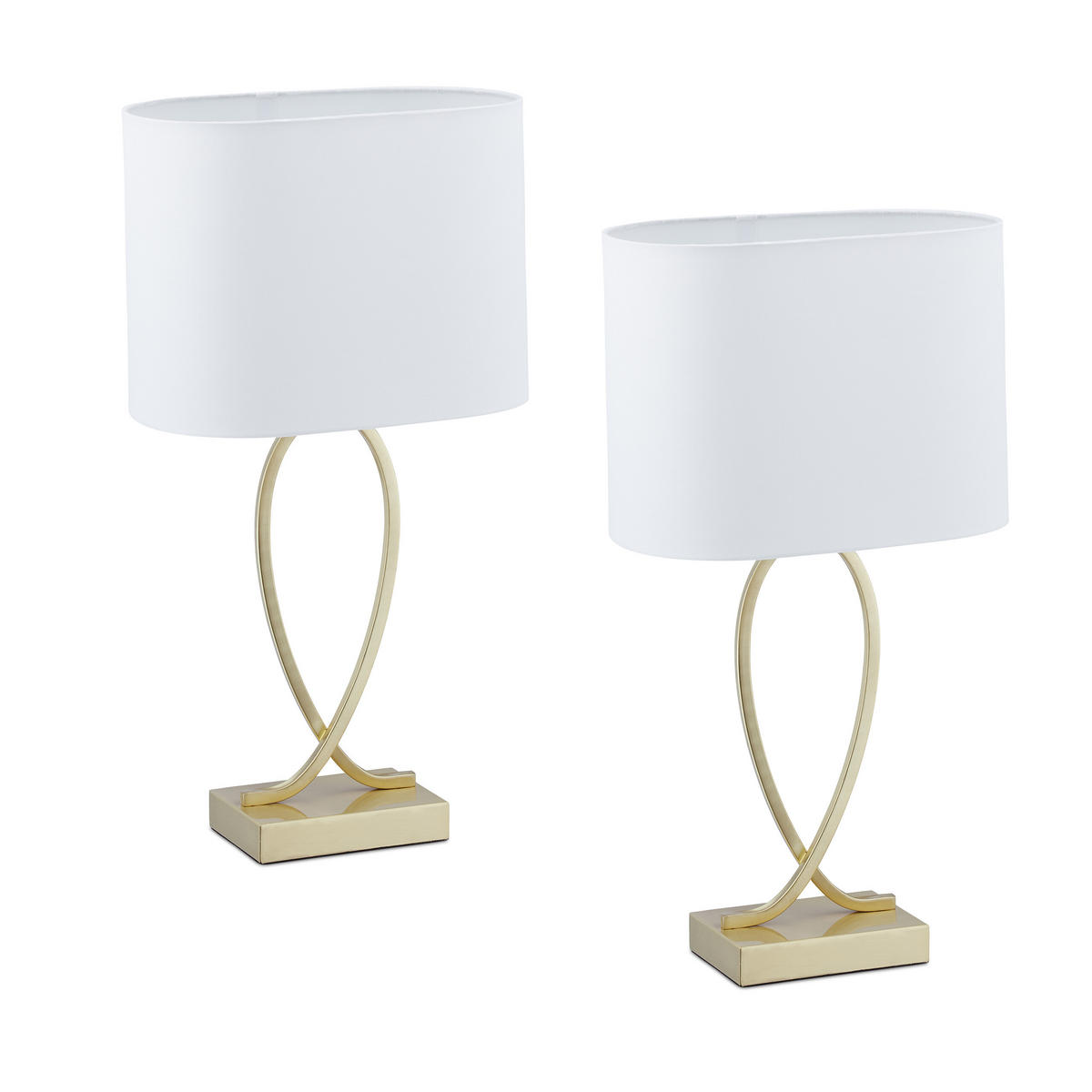 2XTISCHLAMPE - Multicolor, Textil/Metall (18/28/51cm) - Relaxdays