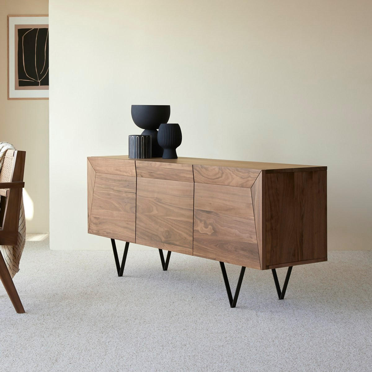 SIDEBOARD Metric Braun aus Walnuss - Braun, Holz (175/75/46cm) - Tikamoon
