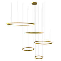 LED-HÄNGELAMPE 5er Ring Gold Ø 120 | 100 | 80 | 60 | 40cm - Goldfarben, Metall (1.3/120/3.3cm) - s.luce