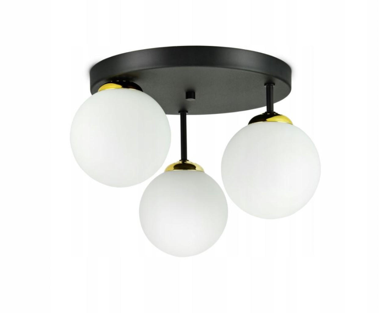 DECKENLEUCHTE Milano Glas - Goldfarben/Schwarz, Glas/Metall (30/30/26cm) - kiki design
