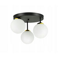 DECKENLEUCHTE Milano Glas - Goldfarben/Schwarz, Glas/Metall (30/30/26cm) - kiki design