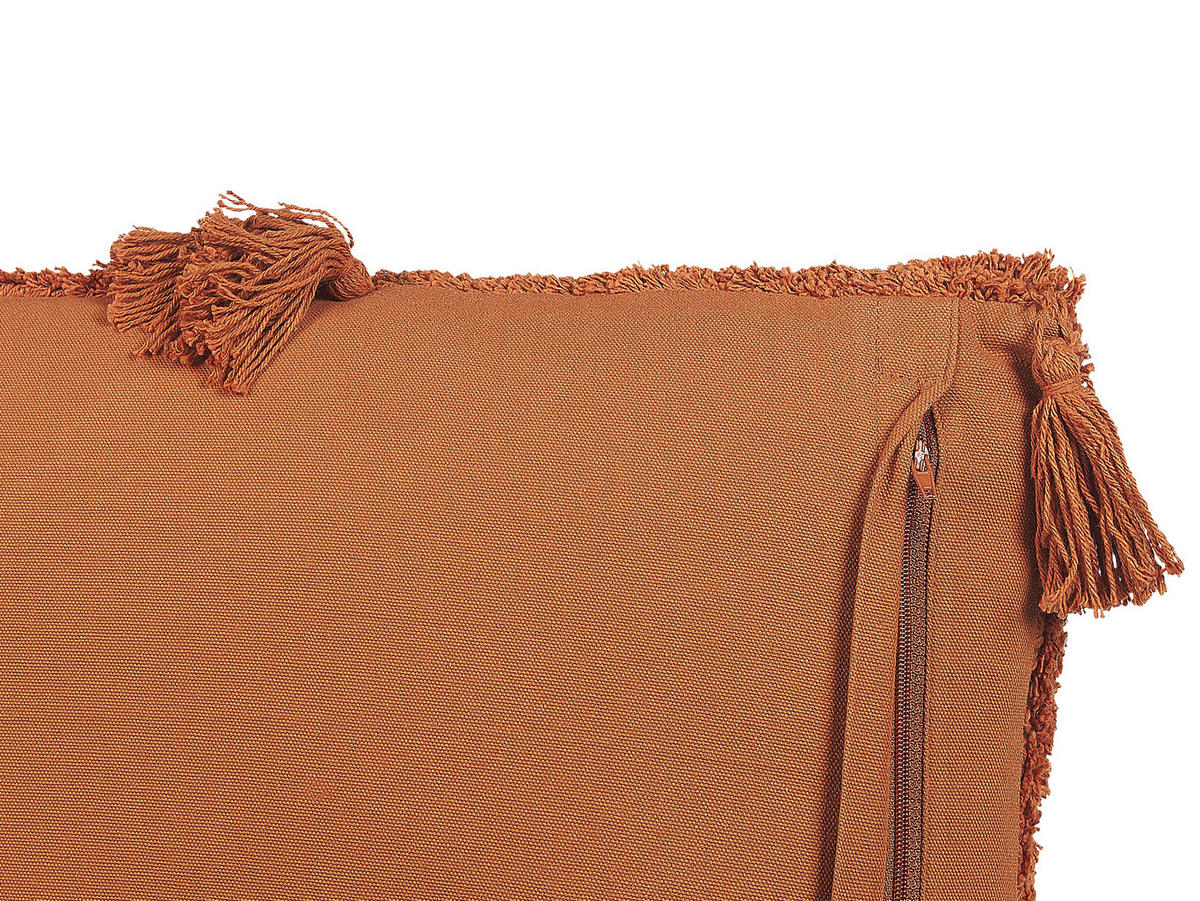 DEKOKISSEN 2er-Set Orange 45/45 cm Avium - Orange, Naturmaterialien/Textil (45/45cm) - Beliani