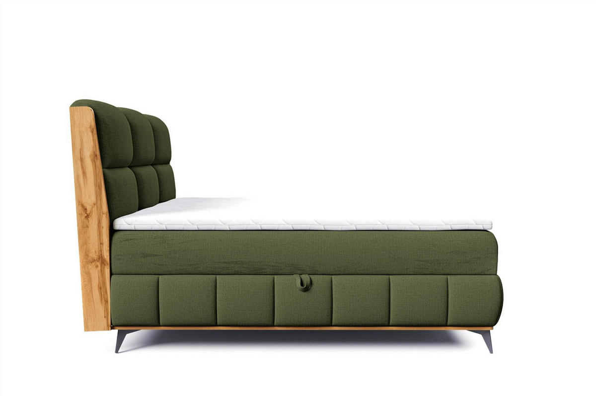 BOXBETT Charlie - Grün, Holzwerkstoff/Textil (180/200cm) - Fun Möbel