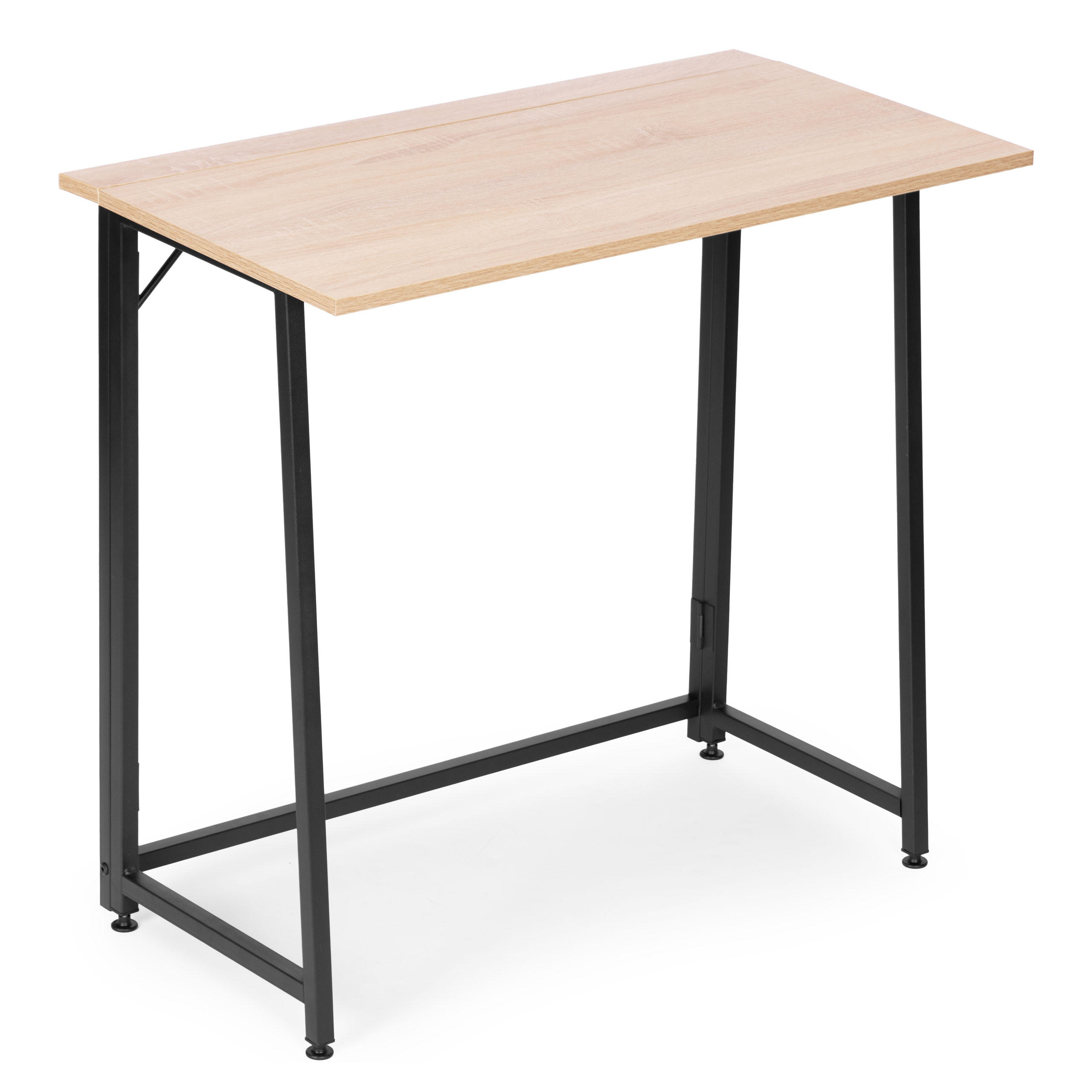 SCHREIBTISCH ARLO Eiche - Schwarz - Braun, Holzwerkstoff (45/80/76cm) - Mat-Haus