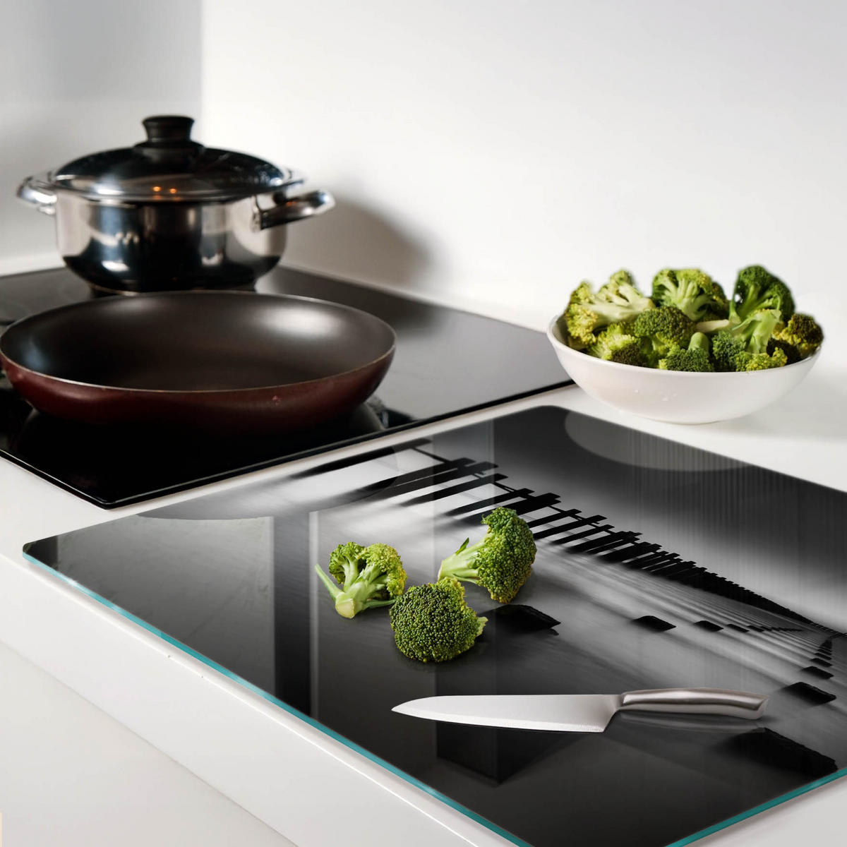 GLASPLATTE 60x52 cm Themse - Schwarz, Glas (60/0.4/52cm) - TULUP