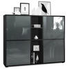 HIGHBOARD Cuba Türen in Grau Hochglanz - Grau, Holzwerkstoff (130.5/105.5/35.5cm) - Vladon