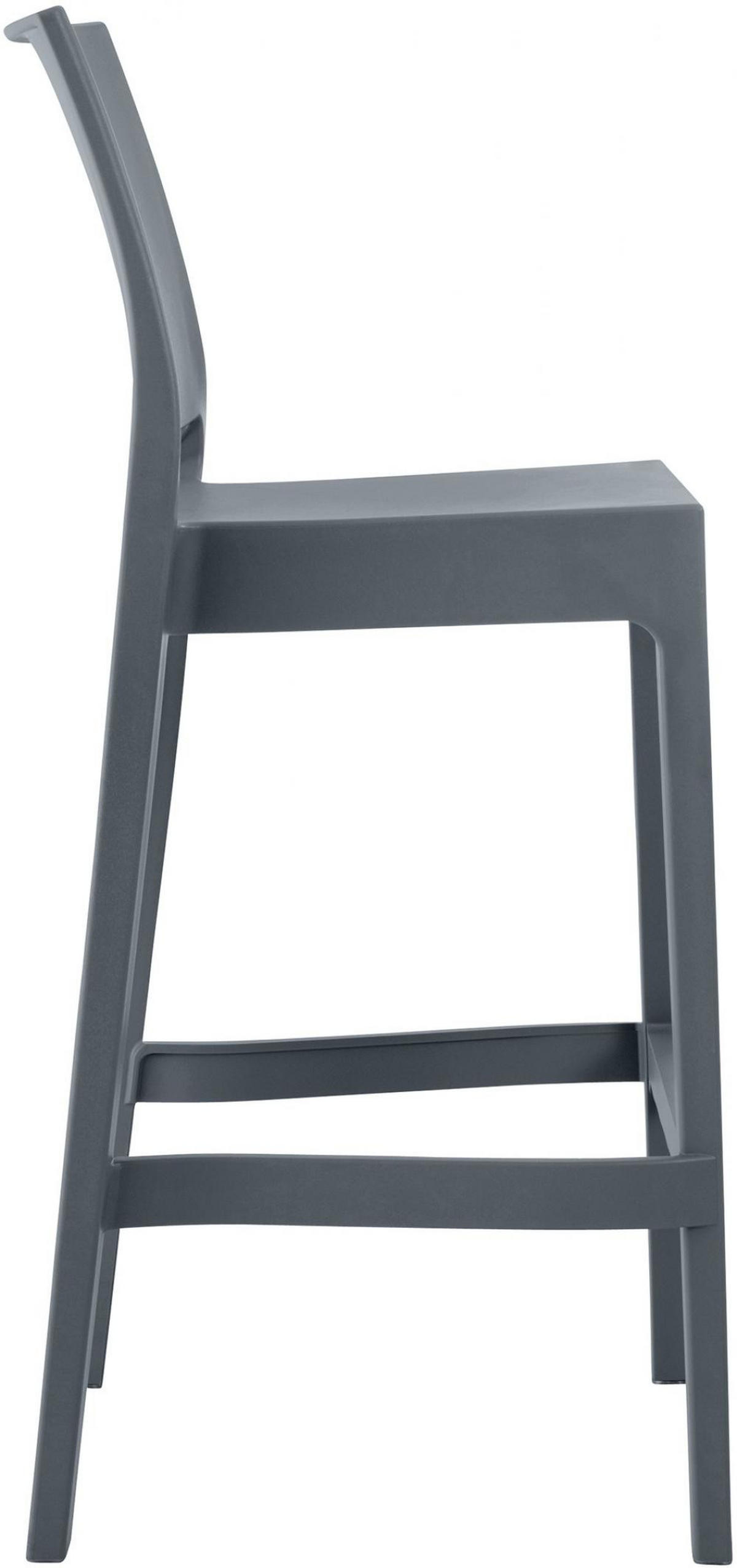 BARHOCKER 2er Set Kunststoff dunkelgrau - Dunkelgrau/Grau, Kunststoff (45/105/51cm) - CLP