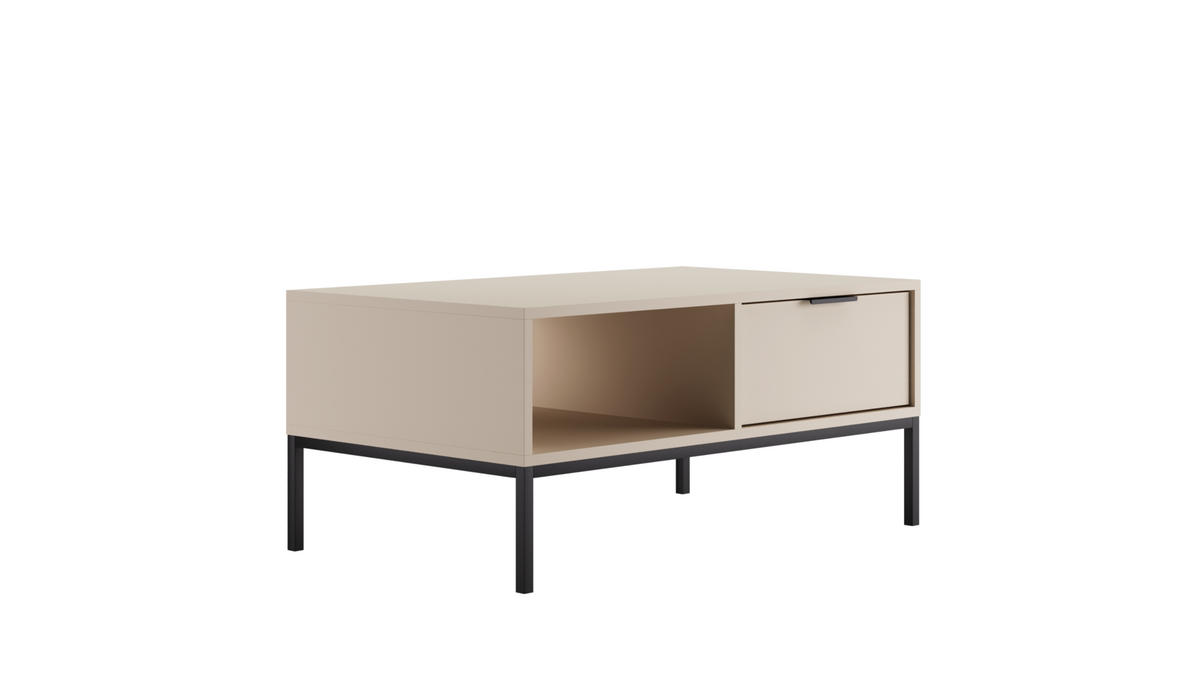 COUCHTISCH Austin_100 60/45/100 - Kaschmir/Schwarz, Holzwerkstoff (100/60/45cm) - RAUMHIRSCH FURNITURE