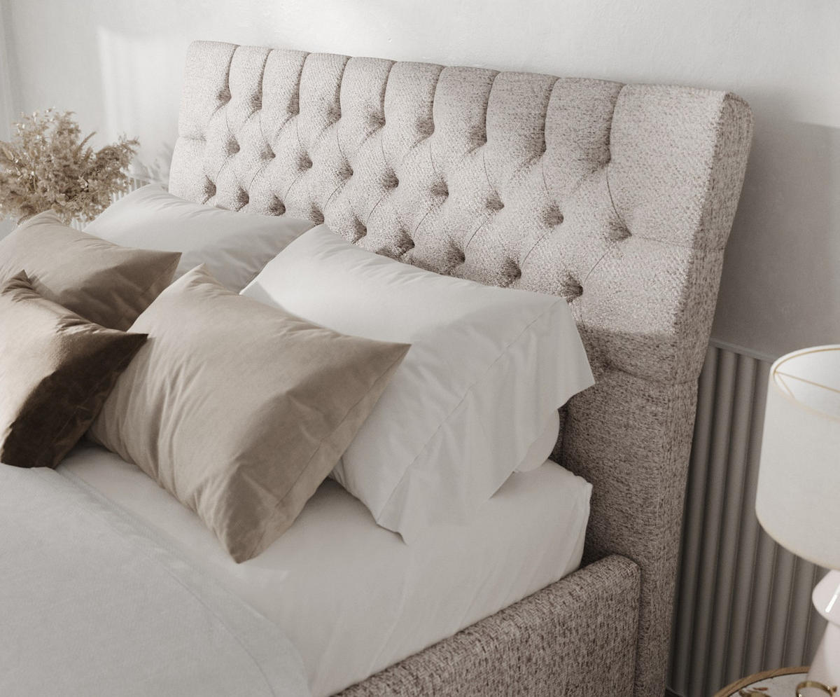 POLSTERBETT Lira 160/200 cm Beige im Neve Stoff - Beige/Naturfarben, Holz/Holzwerkstoff (160/200cm) - AltaBeds