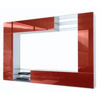 WOHNWAND Mirage Front in Bordeaux Hochglanz - Bordeaux, Holzwerkstoff (262/182.5/39cm) - Vladon