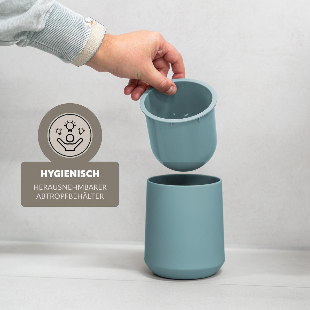 WC-GARNITUR TESERO, Kunststoff, hellblau - Hellblau, Kunststoff (10.5/39.5/10.5cm) - eluno