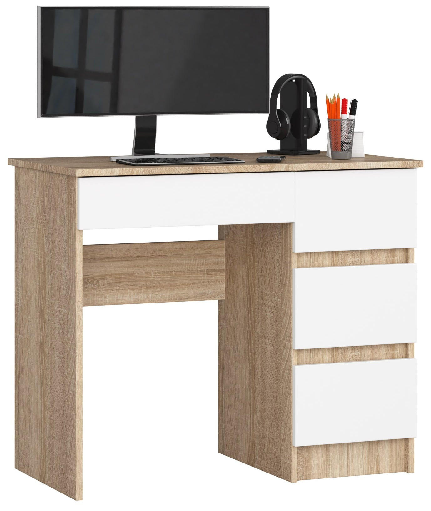 RAUMHIRSCH FURNITURE PSACÍ STŮL dub Sonoma, bílý 77/90/50