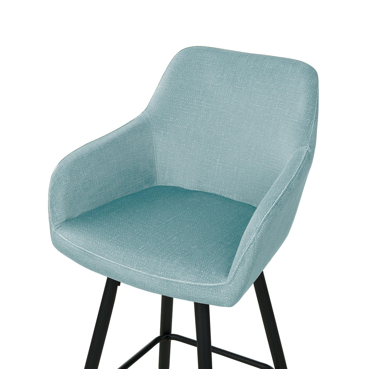 BARSTUHL 2er-Set Samtstoff hellblau Casmalia - Blau/Schwarz, Textil (50/104/55cm) - Beliani