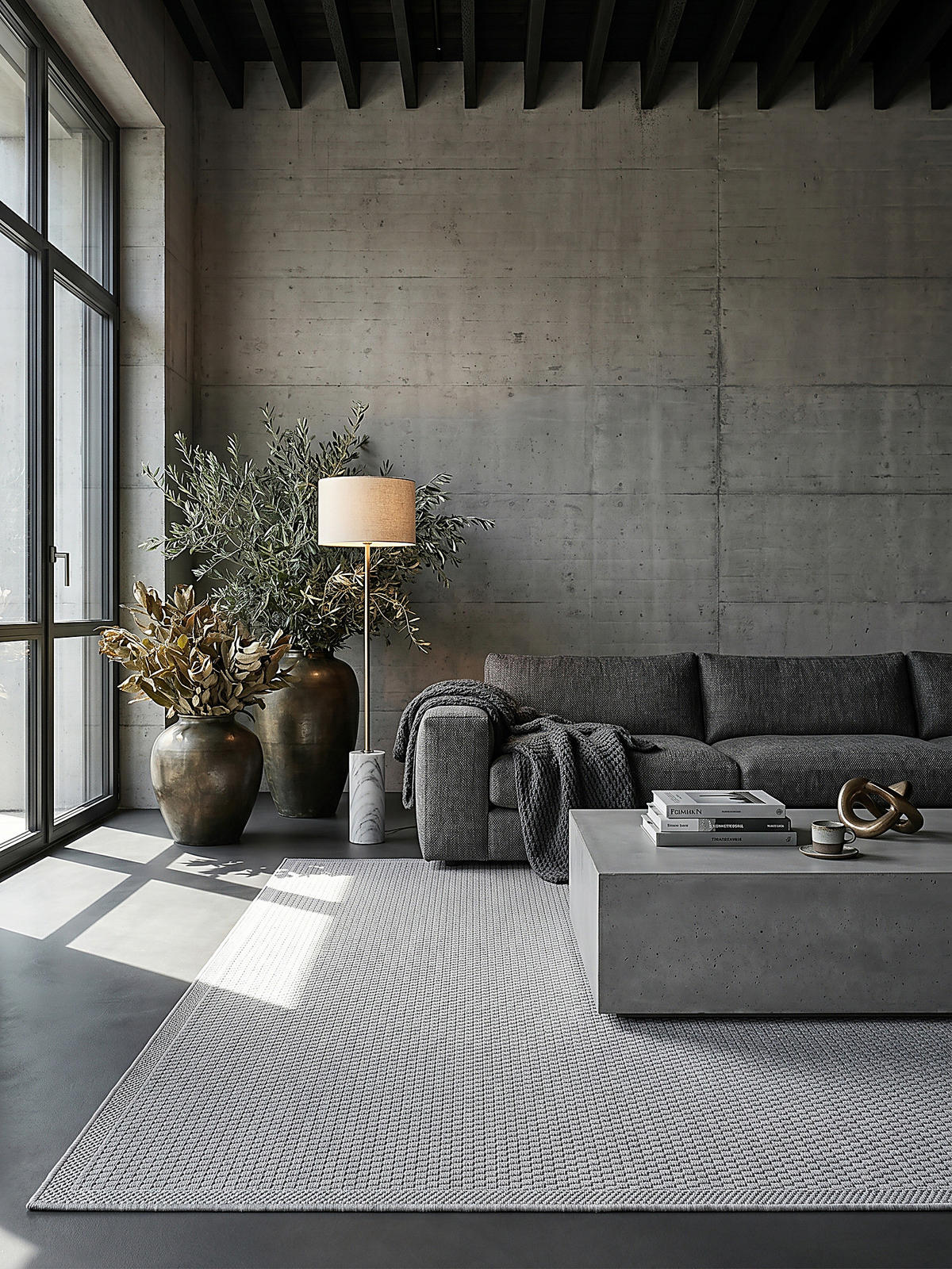 FLACHWEBTEPPICH Uni NURE Polypropylen Grau 160 x 220 cm - Grau, Textil (160/220cm) - KADIMA DESIGN