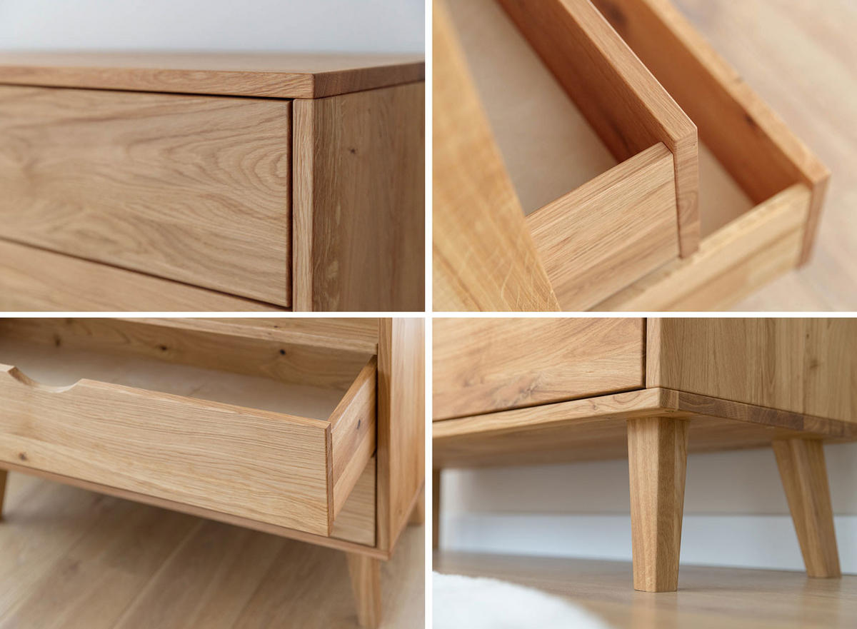 KOMMODE Simona Eiche Natur 110 / 40 / 90cm - Eichefarben, Holz (110/90/40cm) - Feldmann-Wohnen