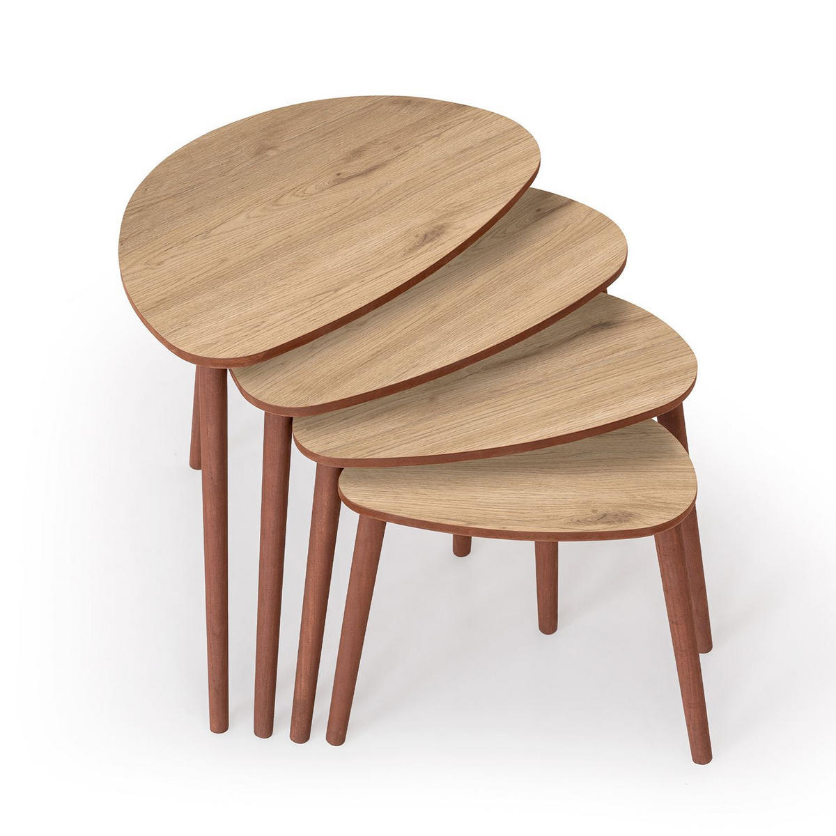 SATZTISCH Nora 4-teilig Eiche - Braun, Holz (45/68/55cm) - Habitat Garten
