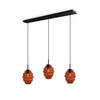 HÄNGELEUCHTE Echos 3-flammig Braun Ø 18cm - Schwarz/Braun, Glas (18/18/20cm) - s.luce