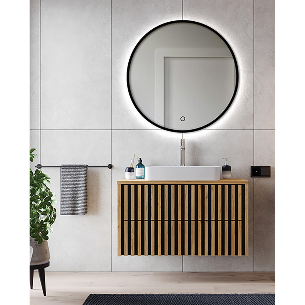 BADMÖBEL-SET 2-TLG. Lucca-107 - Braun, Holzwerkstoff (101/200/46cm) - Lomado