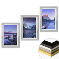 WANDBILDER 3er Set - 20x30 cm Silberner Rahmen - Berglandschaften, Sonnenuntergang, Wasser - Silberfarben, Kunststoff (20/30cm) - ArtPrintCave
