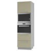BACKOFEN-HOCHSCHRANK Kvantum D14/RU/2A/284 Vanille Matt / Grau Matt 60 / 59 / 207cm - Creme/Grau, Holz/Holzwerkstoff (60/207/59cm) - Feldmann-Wohnen