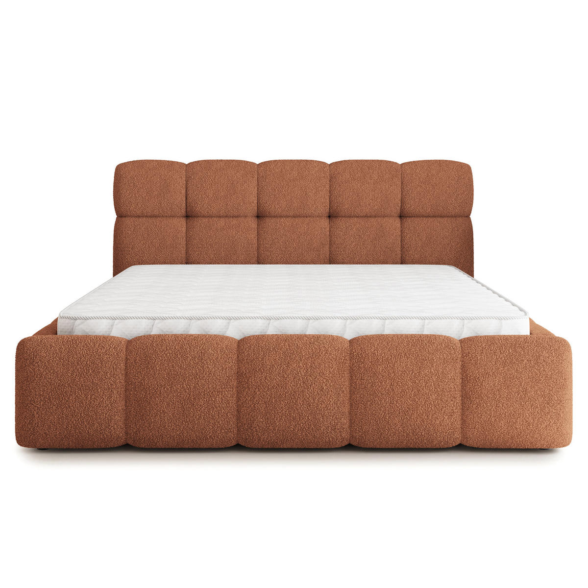 POLSTERBETT FARU Q 180x200 cm mit Bettkästen - Kupferfarben - Kupferfarben, Holz (180/200cm) - MASSENO
