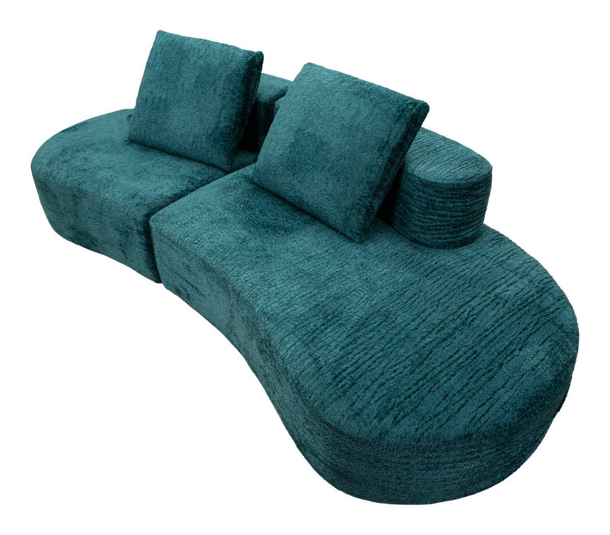 3-SITZER Sofa Bouclé Island - Dunkel Grün - Grün, Kunststoff/Textil (92/78/238cm) - Pasmara