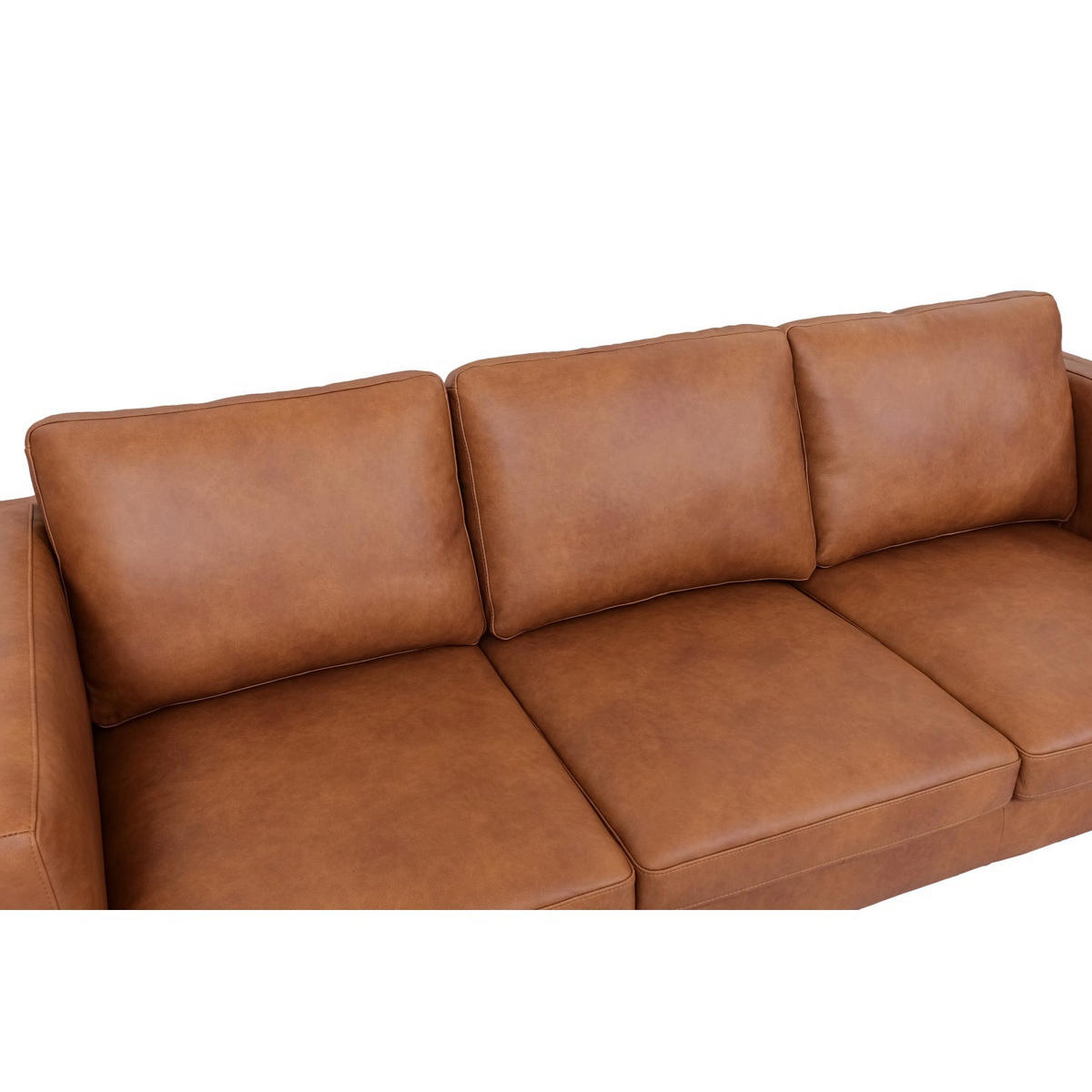 DREISITZER-SOFA Echtleder Braun - Schwarz/Braun, Leder/Metall (220/83/88cm) - Furnhouse