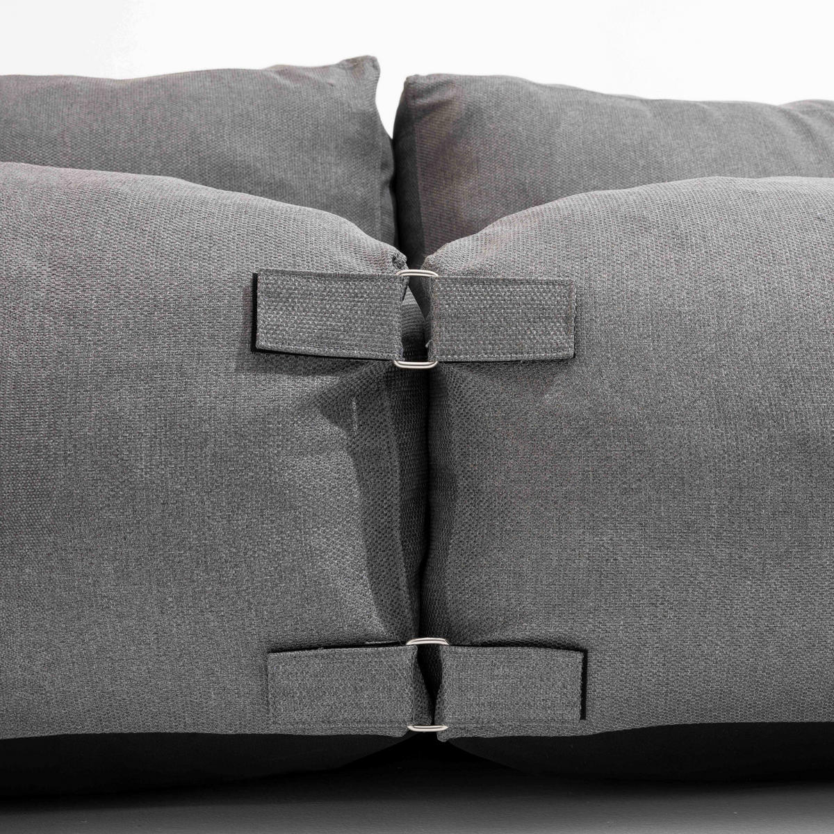 ECKSESSEL, Grau - Grau, Textil (85/65/85cm) - Oviala
