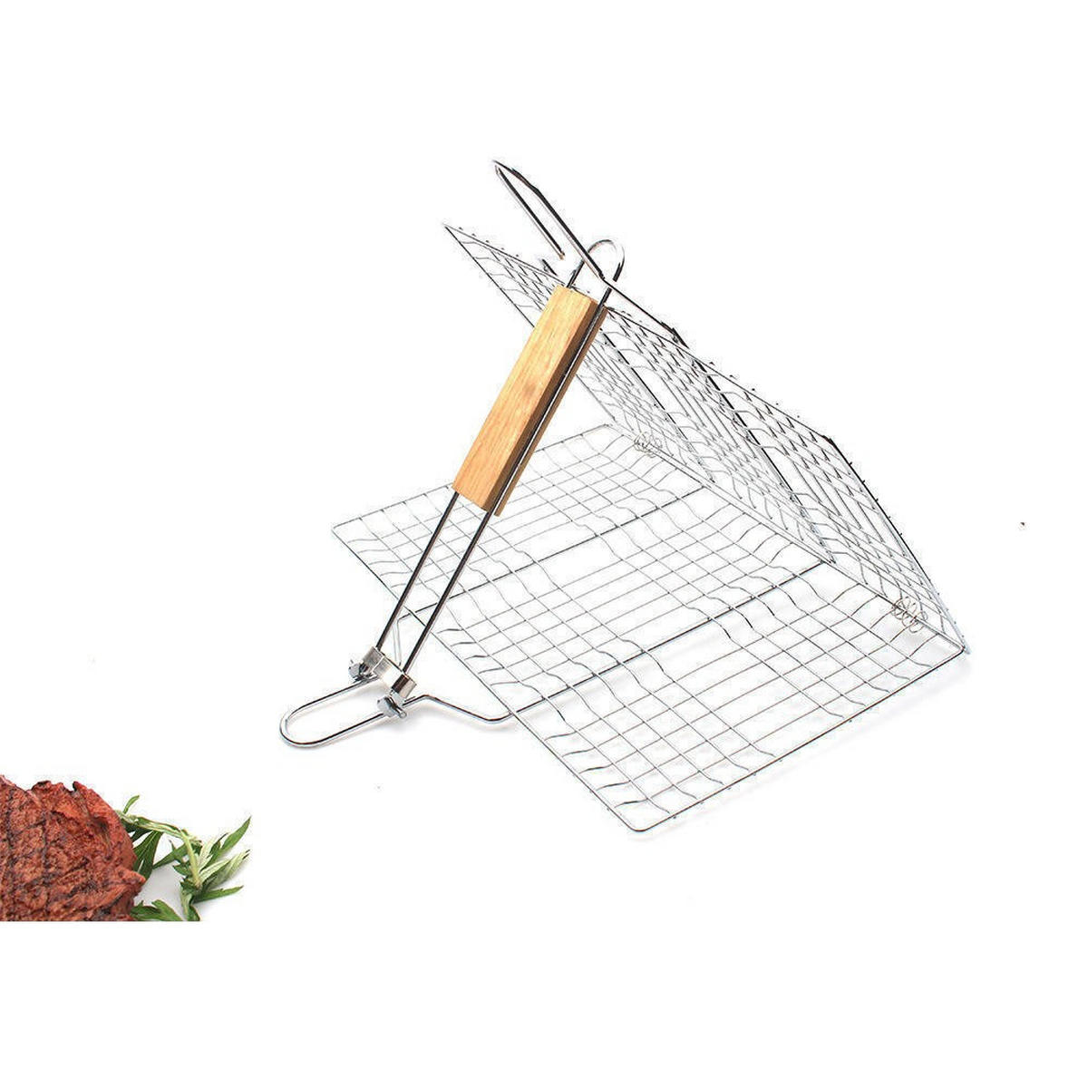 GRILLZANGE, Silber, Edelstahl, 34 x 22 cm - Silberfarben, Metall (34cm) - Weltevree