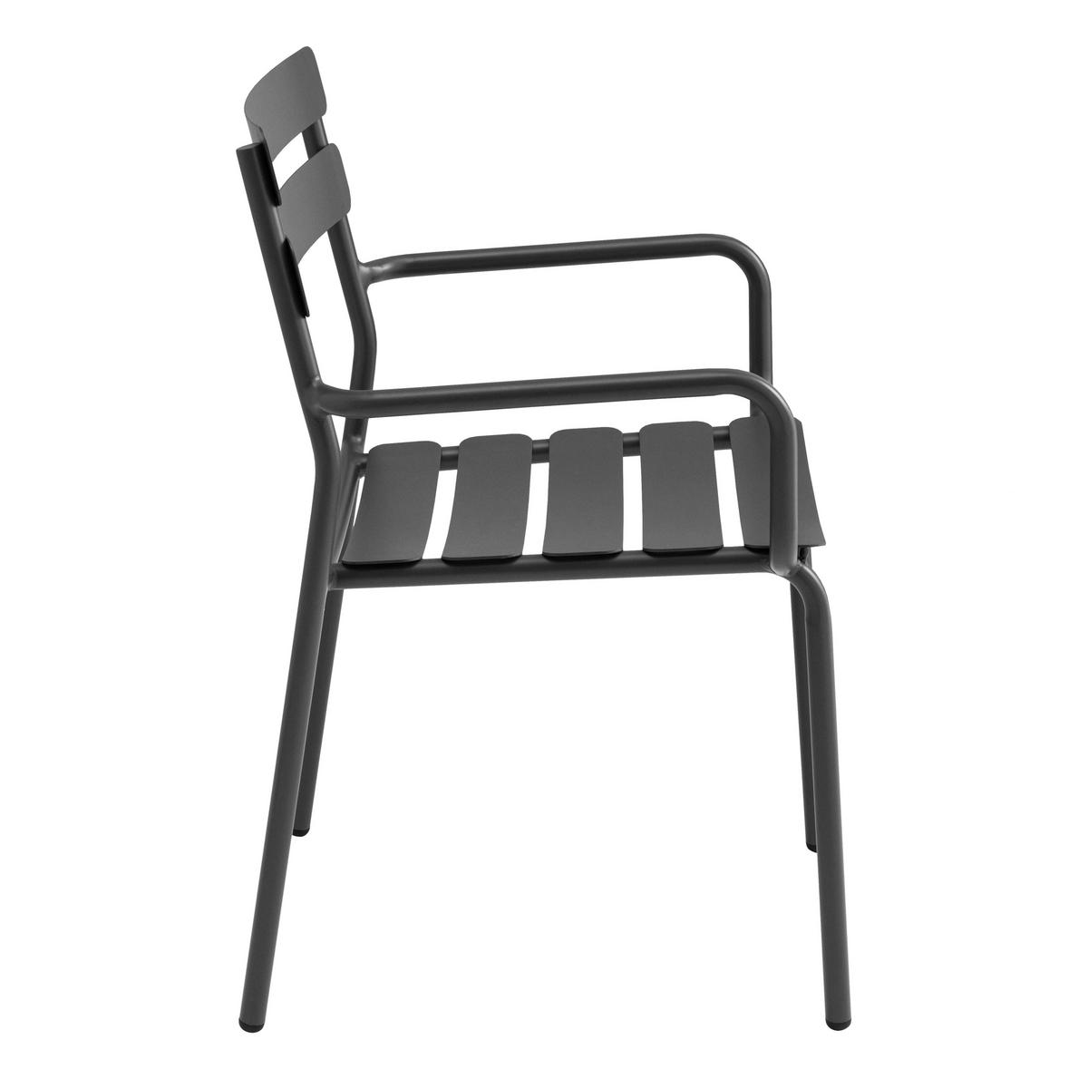 GARTENSTUHL aus Aluminium, Schwarz - Schwarz, Metall (46/84/55cm) - Oviala