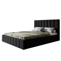 BETT 90x200 - Polsterbett mit Bettkasten und Holzrahmen - Modern Betten - Weicher Jasminstoff - Kollektion Toledo - Schwarz - Schwarz, Holz/Textil (90/200cm) - Alpi-Möbel