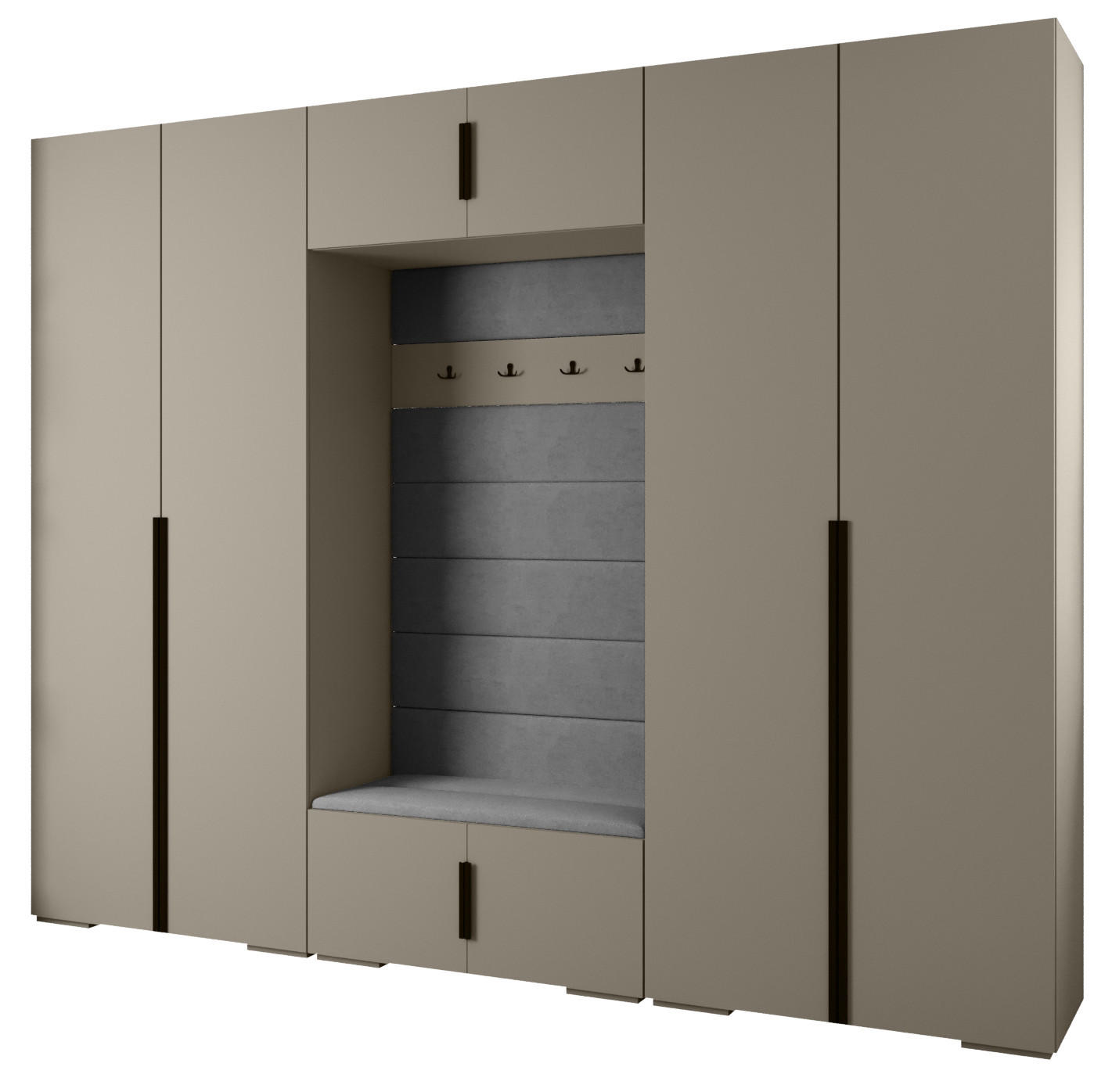 GARDEROBEN-SET 236,7/300/47 - Kaschmir/Schwarz, Holz/Metall (300/236.7/47cm) - Abiks Möbel