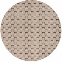 TEPPICH Flachgewebe LANGAU in Beige, mit Schachbrettmuster, Ø 80 cm - Beige, Textil (80/80cm) - KADIMA DESIGN