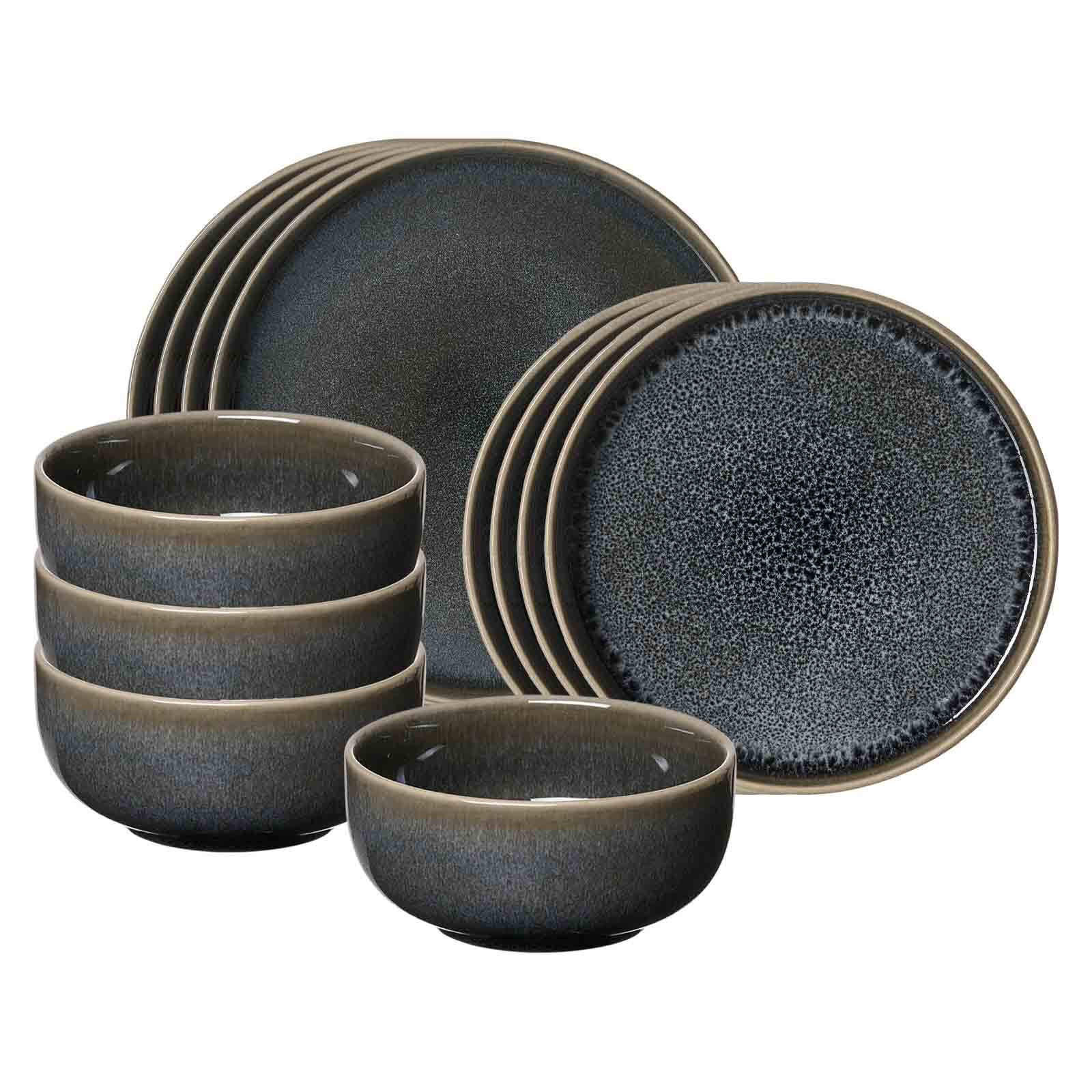 BASIC-SET Eda grau 12er Set - Grau, Keramik (1/1/1cm) - Ritzenhoff Breker