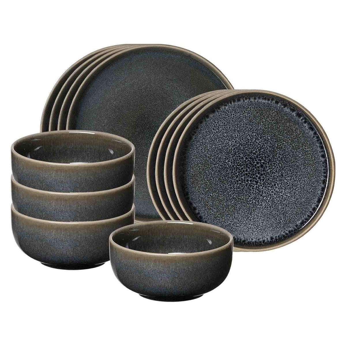 BASIC-SET Eda grau 12er Set - Grau, Keramik (1/1/1cm) - Ritzenhoff Breker