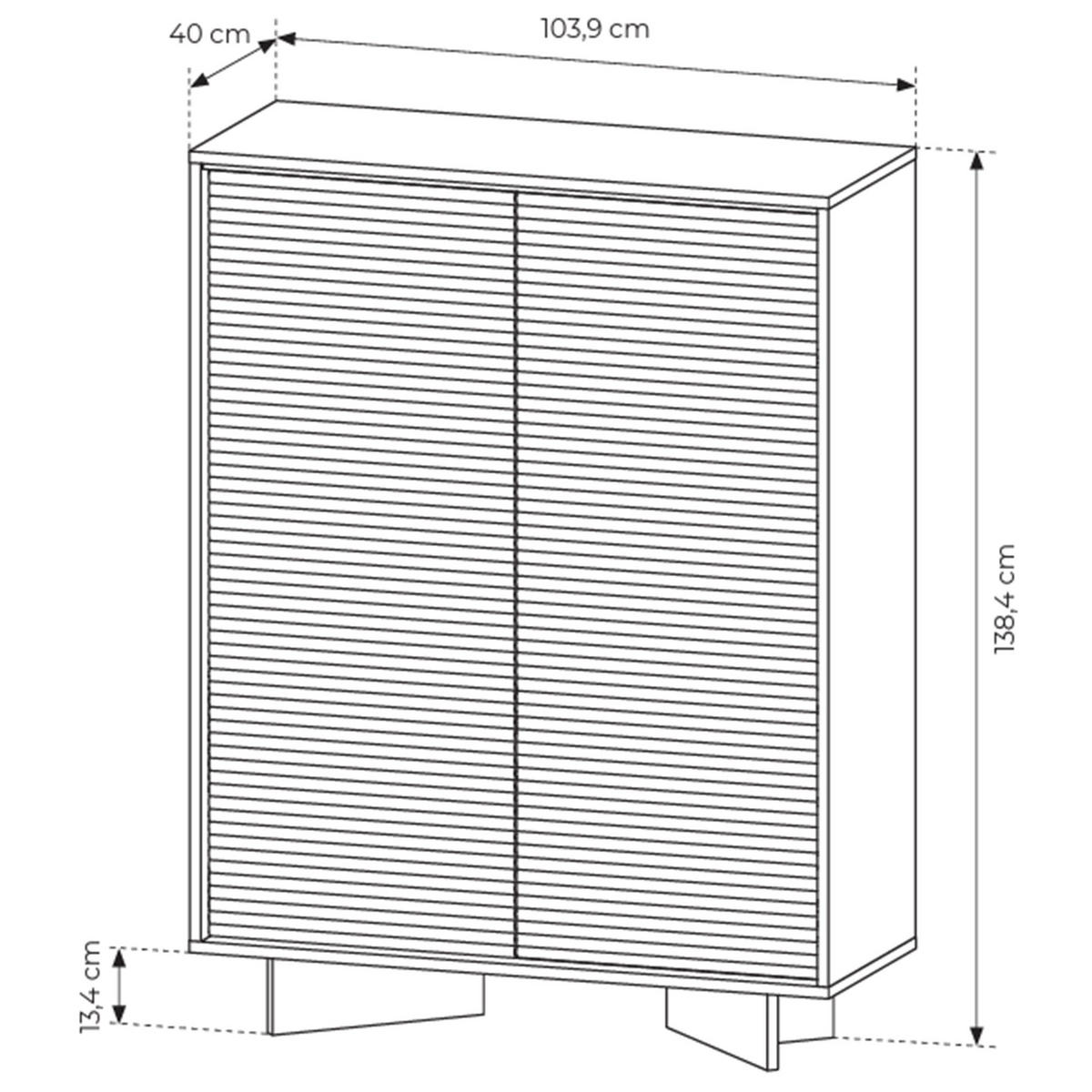 KOMODA Semi, 103 cm - kapučínová/béžová, kompozitní dřevo (103.9/138.4/40cm) - Selsey