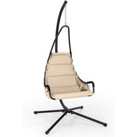 HÄNGESESSEL Beige - Beige, Metall (105/251/101cm) - COSTWAY