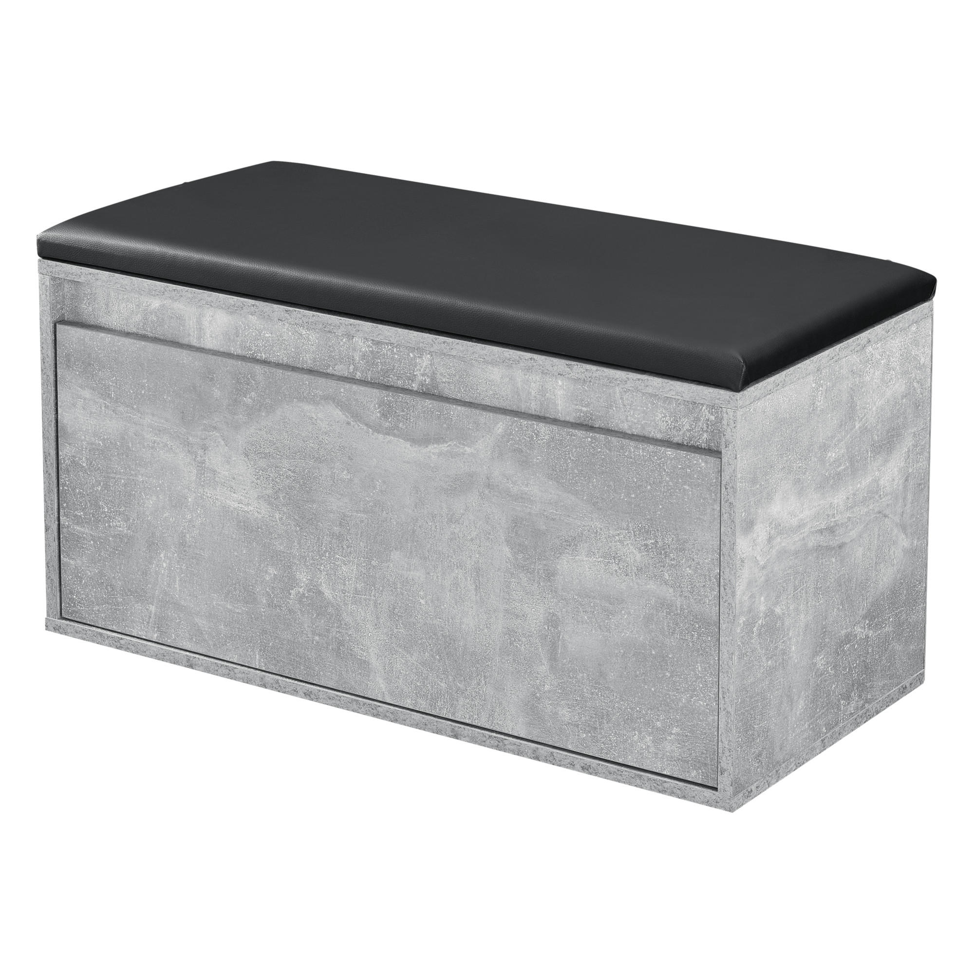 SCHUHBANK Degerfors - Schwarz/Grau, Holzwerkstoff/Kunststoff (39/45/80cm) - [en.casa]