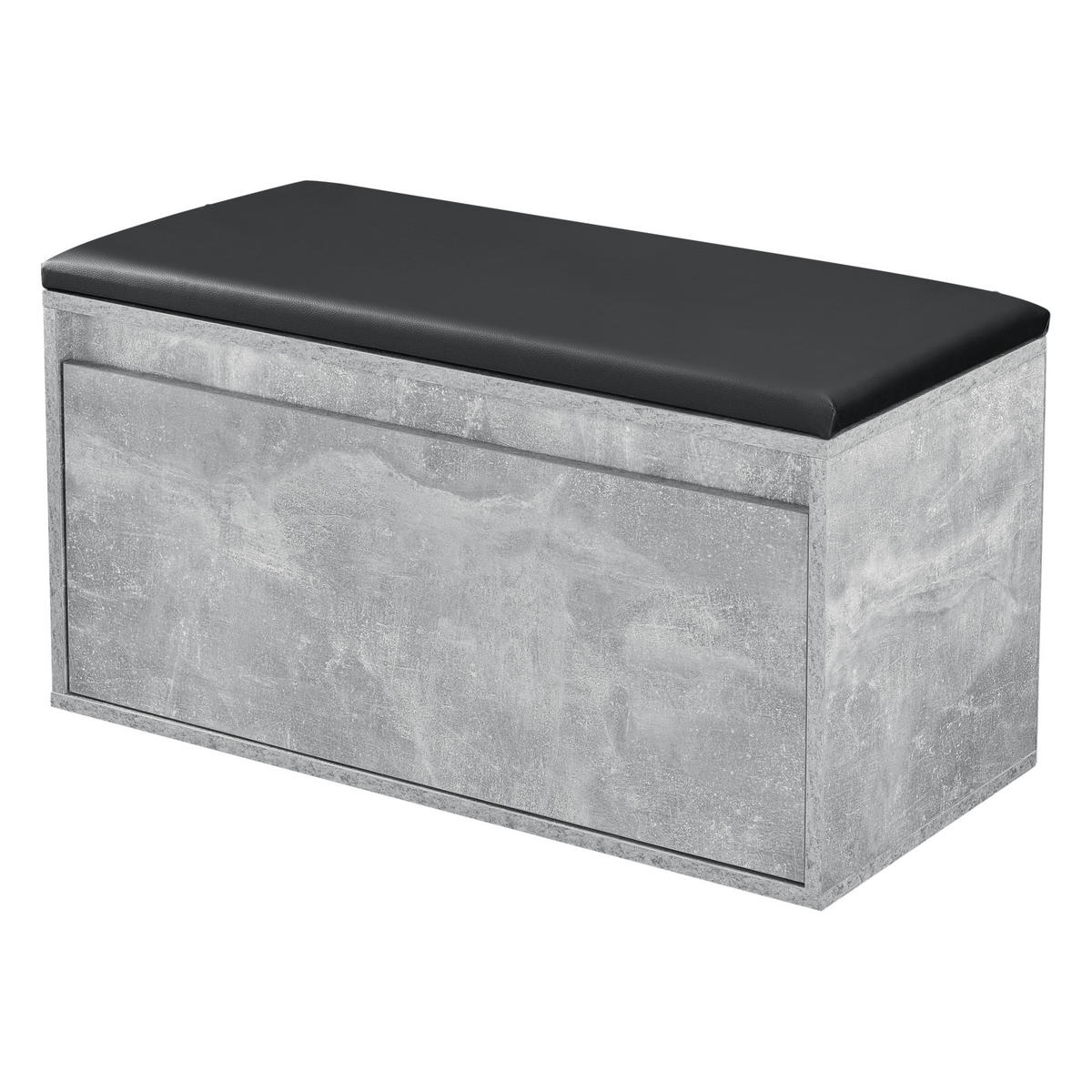 SCHUHBANK Degerfors - Schwarz/Grau, Holzwerkstoff/Kunststoff (39/45/80cm) - [en.casa]