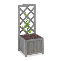 RANKKASTEN - Grau, Holz (36/90/36cm) - Relaxdays