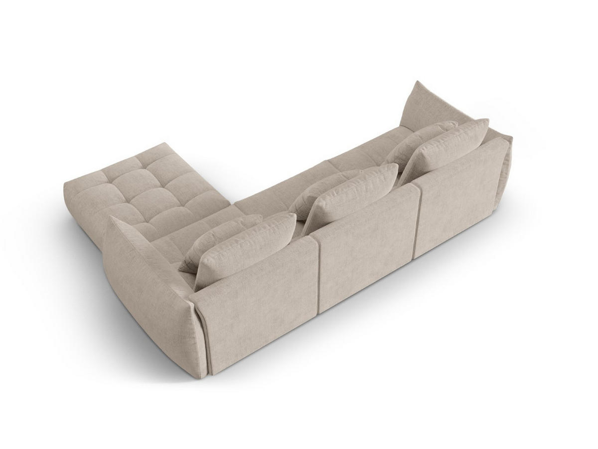 SOFA modular Bloom aus strukturiertem Stoff dunkelbeige 2 Sitzplätze - Mokka, Textil (216/332cm) - Micadoni